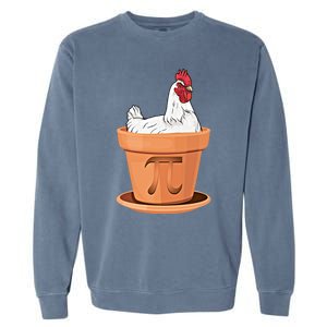 Chicken Pot Pi Day Funny Math Teacher Student Hen Pie Gift Garment-Dyed Sweatshirt