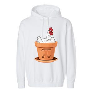 Chicken Pot Pi Day Funny Math Teacher Student Hen Pie Gift Garment-Dyed Fleece Hoodie