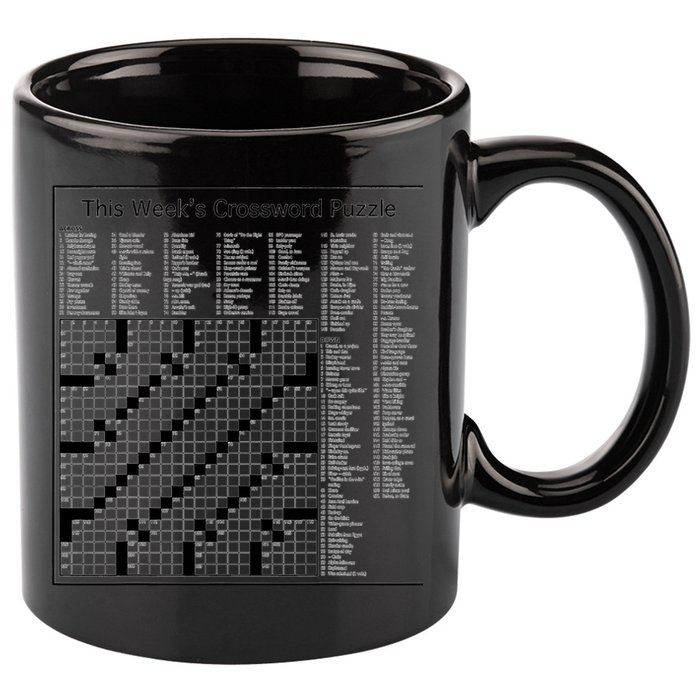 Crossword Puzzle Picture 11oz C Handle Ceramic Mug