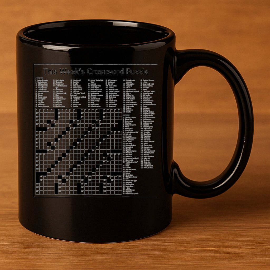 Crossword Puzzle Picture 11oz C Handle Ceramic Mug