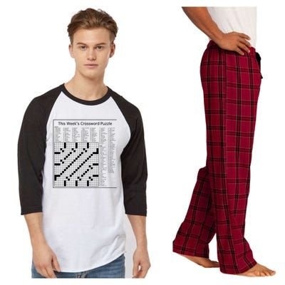 Crossword Puzzle Picture Raglan Sleeve Pajama Set