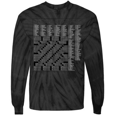 Crossword Puzzle Picture Tie-Dye Long Sleeve Shirt