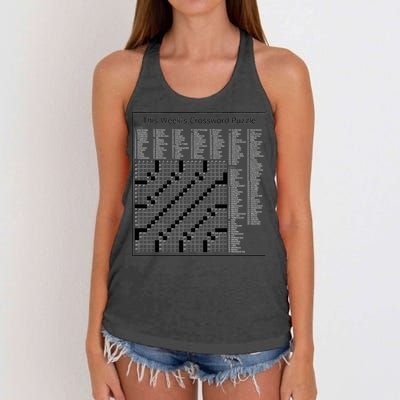 Crossword Puzzle Picture Women's Knotted Racerback Tank