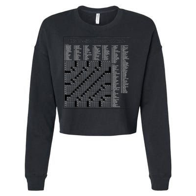 Crossword Puzzle Picture Cropped Pullover Crew