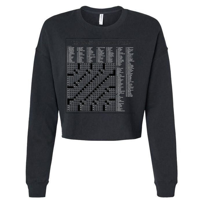 Crossword Puzzle Picture Cropped Pullover Crew