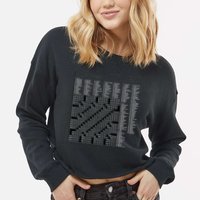 Crossword Puzzle Picture Cropped Pullover Crew