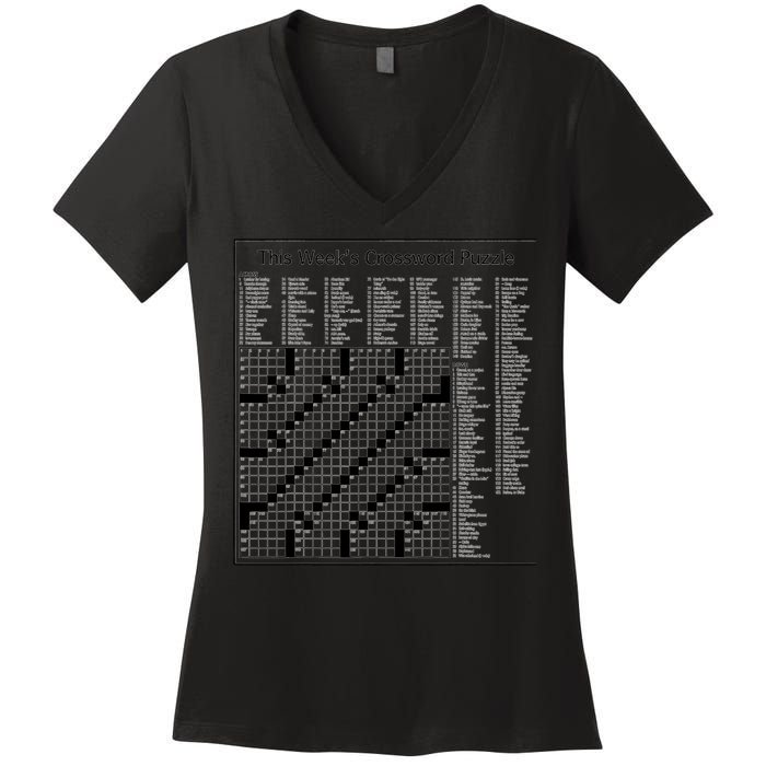 Crossword Puzzle Picture Women's V-Neck T-Shirt