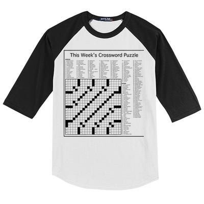 Crossword Puzzle Picture Kids Colorblock Raglan Jersey
