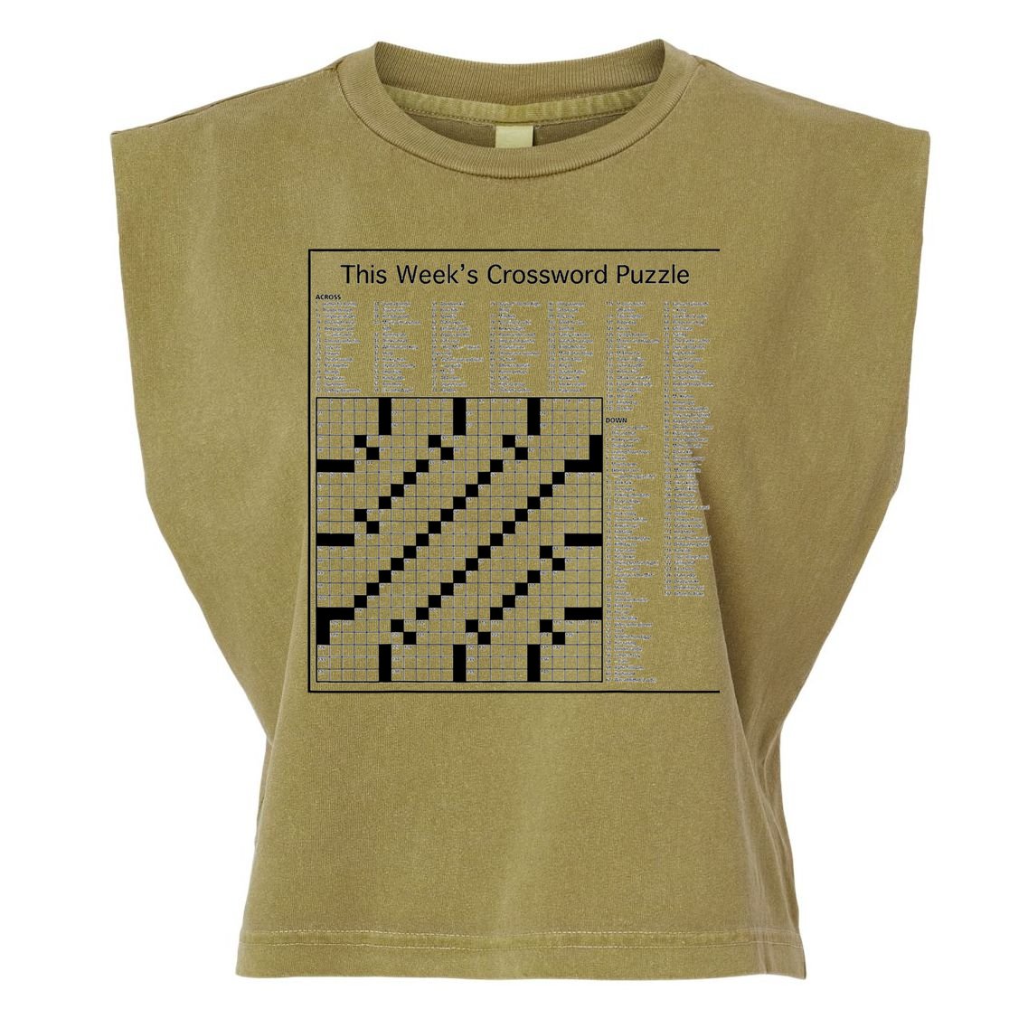 Crossword Puzzle Picture Garment-Dyed Women's Muscle Tee