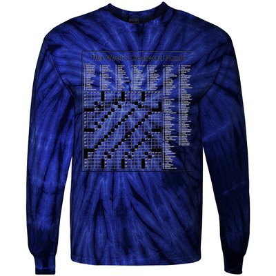 Crossword Puzzle Picture Tie-Dye Long Sleeve Shirt