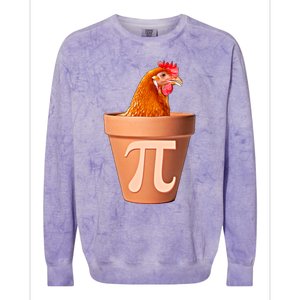 Chicken Pot Pi Funny Math Chicken Pot Pie Graphic Design Gift Colorblast Crewneck Sweatshirt