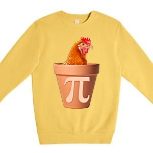 Chicken Pot Pi Funny Math Chicken Pot Pie Graphic Design Gift Premium Crewneck Sweatshirt