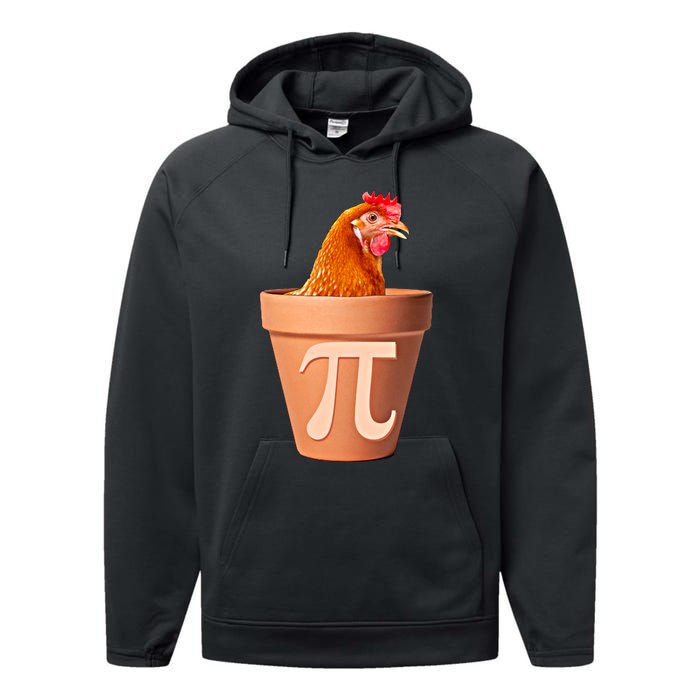 Chicken Pot Pi Funny Math Chicken Pot Pie Graphic Design Gift Performance Fleece Hoodie