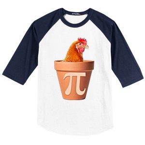 Chicken Pot Pi Funny Math Chicken Pot Pie Graphic Design Gift Baseball Sleeve Shirt