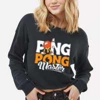 Cool Ping Pong Master For Table Tennis And Ping Pong Cool Gift Cropped Pullover Crew