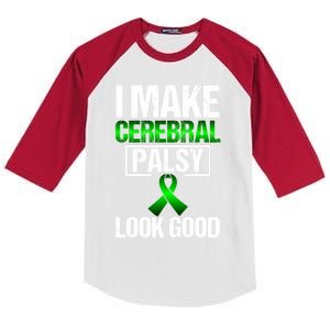 Cerebral Palsy Patient Cp Green Awareness Ribbon Advocates Gift Kids Colorblock Raglan Jersey