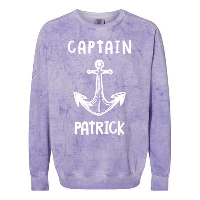 Captain Patrick Personalized Name Funny Pontoon Captain Gift Colorblast Crewneck Sweatshirt