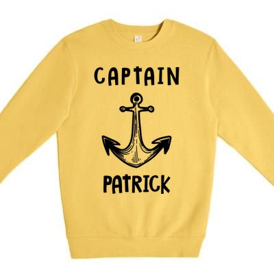 Captain Patrick Personalized Name Funny Pontoon Captain Gift Premium Crewneck Sweatshirt