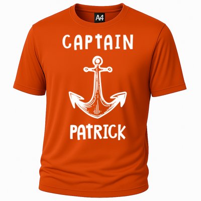 Captain Patrick Personalized Name Funny Pontoon Captain Gift Cooling Performance Crew T-Shirt