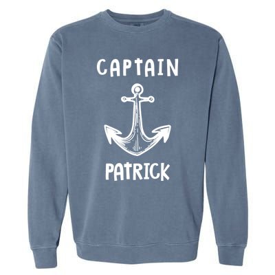 Captain Patrick Personalized Name Funny Pontoon Captain Gift Garment-Dyed Sweatshirt