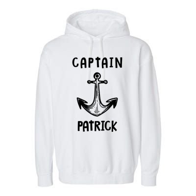 Captain Patrick Personalized Name Funny Pontoon Captain Gift Garment-Dyed Fleece Hoodie