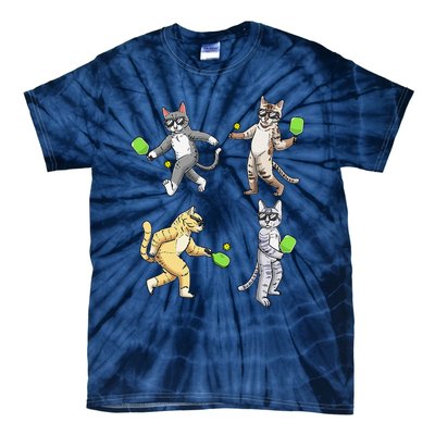 Cats Playing Pickleball Tie-Dye T-Shirt