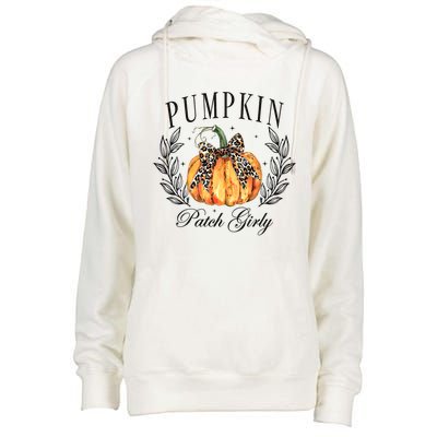 Coquette Pumpkin Patch Girly Pumpkin Fall Halloween Womens Funnel Neck Pullover Hood