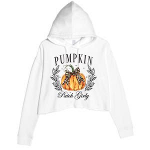 Coquette Pumpkin Patch Girly Pumpkin Fall Halloween Crop Fleece Hoodie