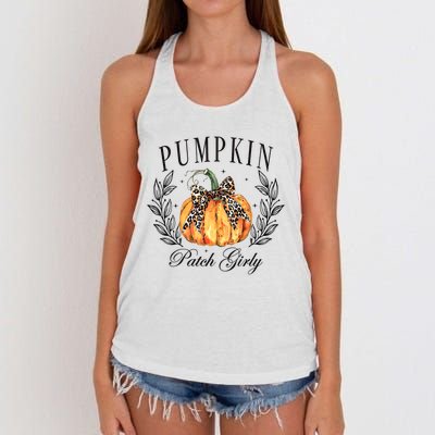 Coquette Pumpkin Patch Girly Pumpkin Fall Halloween Women's Knotted Racerback Tank