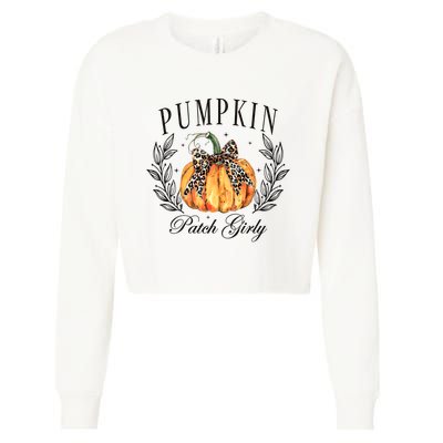 Coquette Pumpkin Patch Girly Pumpkin Fall Halloween Cropped Pullover Crew