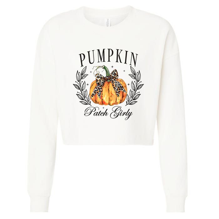 Coquette Pumpkin Patch Girly Pumpkin Fall Halloween Cropped Pullover Crew