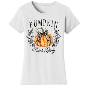 Coquette Pumpkin Patch Girly Pumpkin Fall Halloween Women's T-Shirt