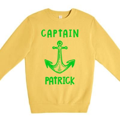 Captain Patrick Personalized Name Funny Pontoon Captain Gift Premium Crewneck Sweatshirt