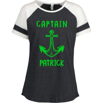 Captain Patrick Personalized Name Funny Pontoon Captain Gift Enza Ladies Jersey Colorblock Tee