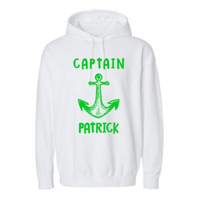 Captain Patrick Personalized Name Funny Pontoon Captain Gift Garment-Dyed Fleece Hoodie