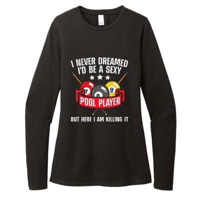 Cool Pool Player Billiards Play Best Gifts Funny Sport Womens CVC Long Sleeve Shirt