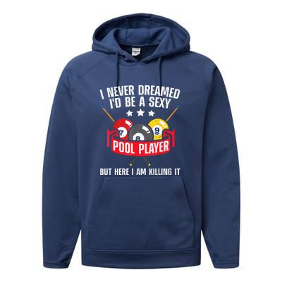 Cool Pool Player Billiards Play Best Gifts Funny Sport Performance Fleece Hoodie