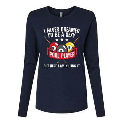 Cool Pool Player Billiards Play Best Gifts Funny Sport Womens Cotton Relaxed Long Sleeve T-Shirt