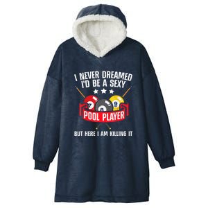 Cool Pool Player Billiards Play Best Gifts Funny Sport Hooded Wearable Blanket