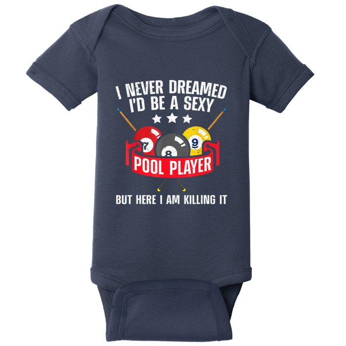 Cool Pool Player Billiards Play Best Gifts Funny Sport Baby Bodysuit