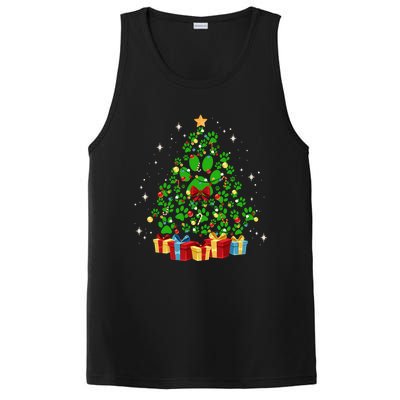 Cute Paw Print Dog Paws Christmas Tree Gift PosiCharge Competitor Tank