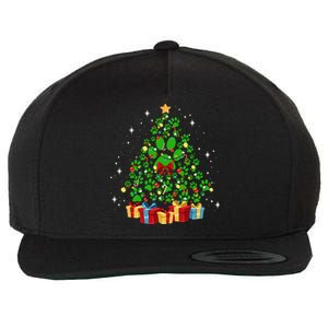 Cute Paw Print Dog Paws Christmas Tree Gift Wool Snapback Cap