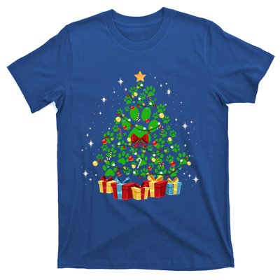 Cute Paw Print Dog Paws Christmas Tree Gift T-Shirt