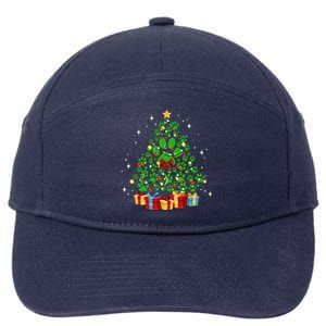 Cute Paw Print Dog Paws Christmas Tree Gift 7-Panel Snapback Hat