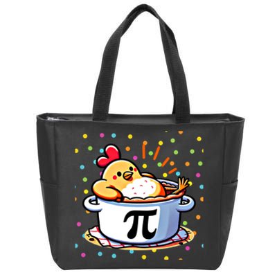 Chicken Pot Pi Funny Pi Day Math Lover Teacher Gift Zip Tote Bag