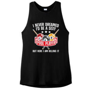 Cool Pool Player Design For Men Women Pool Billiards Player Ladies PosiCharge Tri-Blend Wicking Tank