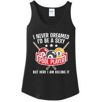 Cool Pool Player Design For Men Women Pool Billiards Player Ladies Essential Tank