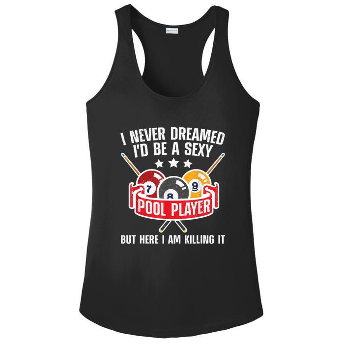 Cool Pool Player Design For Men Women Pool Billiards Player Ladies PosiCharge Competitor Racerback Tank