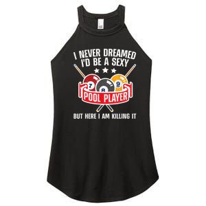 Cool Pool Player Design For Men Women Pool Billiards Player Women's Perfect Tri Rocker Tank