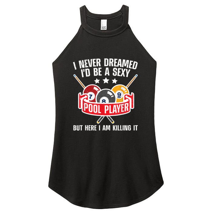 Cool Pool Player Design For Men Women Pool Billiards Player Women's Perfect Tri Rocker Tank